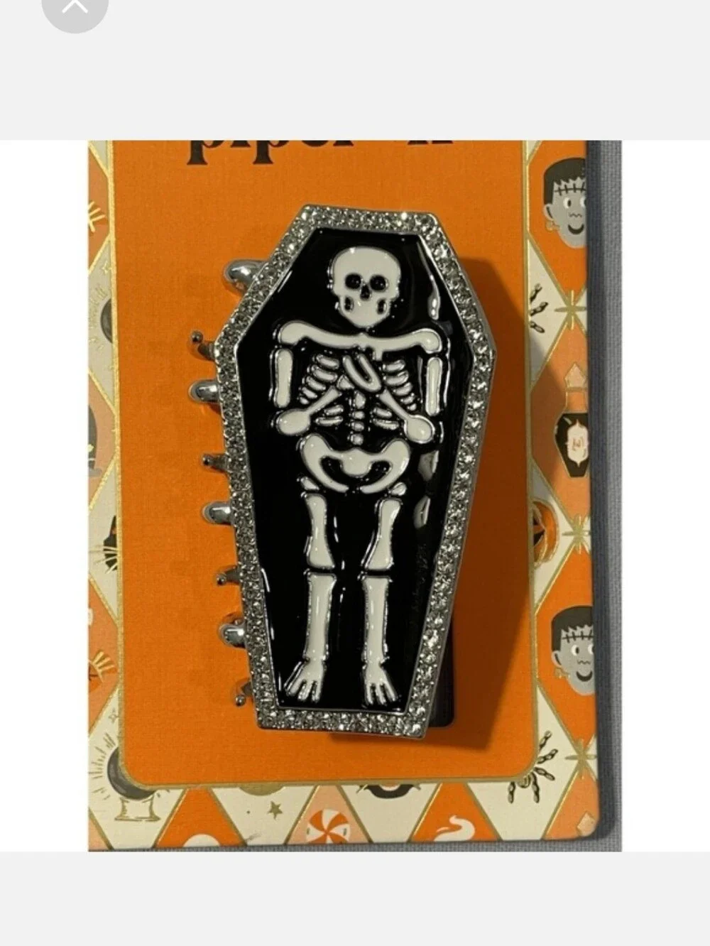 ✨️💀 NWT Piper.k Coffin Skeleton Coffin Hair Claw Clip/Goth Night/ Halloween✨️💀